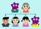 Genetic disease concept , family tree to show the genetic disease from parent to child