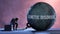 Genetic disorder and an alienated suffering human. A metaphor showing Genetic disorder as a huge prisoner\'s ball bringin