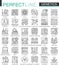 Genetic Engineering and biochemistry outline mini concept symbols. Modern stroke linear style illustrations set. Perfect