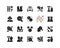 Genetic engineering black glyph icons set on white space