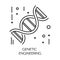 Genetic engineering, DNA molecule isolated outline icon