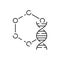 Genetic engineering vector line icon. Genetics lab research, biochemistry experiment. Pictogram concept. Outline symbol