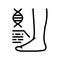 genetic flat feet disease line icon vector illustration