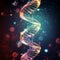 Genetic Harmony: Human DNA Strand Illuminated by Ethereal Bokeh