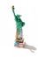 Genetic Statue of Liberty and other symbols of New York NYC city and USA as a cheap souvenir with shadow isolated on