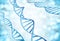 Genetic strands of DNA molecules magnified