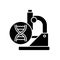 Genetic trials black glyph icon