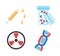 Genetically modified product icons vector.