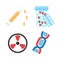 Genetically modified product icons vector.