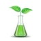 Genetically modified sprout inflask. Biotechnology symbol. Realistic Vector