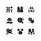 Genetics black glyph icons set on white space