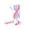 Genetics character icon. Alive DNA funny pictogram