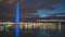 Geneva (Geneve) Switzerland night timelapse at Lake and Jet d\\\'eau fountain