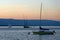 The Geneva harbor at sunset