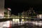 Geneva, Switzerland 8 September 2023: Night riverside view with beautiful reflections of Geneva city, Switzerland