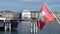 GENEVA, SWITZERLAND - JULY 06, 2017: Geneva, Geneva Lake and Swiss flag.