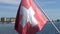 GENEVA, SWITZERLAND - JULY 06, 2017: Geneva, Geneva Lake and Swiss flag.