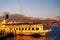 GENEVA, SWITZTERLAND - OCTOBER 27, 2017: Sunset light over Leman Lake, Geneva