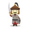 Genghis Khan cartoon character. Vector Illustration.