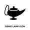 Genie Lamp icon vector isolated on white background, logo concept of Genie Lamp sign on transparent background, black filled