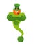 Genie leprechaun. magical spirit of St. Patrick\'s Day Green pot