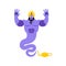 Genie Surprised Emoji. Magic ghost astonished emotion. Arabic ma