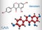 Genistein molecule. It is phytoestrogen, plant metabolite, isoflavone extract from soy with antioxidant and