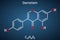 Genistein molecule. It is phytoestrogen, plant metabolite, isoflavone extract from soy with antioxidant and