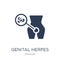 Genital Herpes (Herpes Simplex Virus) icon. Trendy flat vector G
