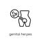 Genital Herpes (Herpes Simplex Virus) icon. Trendy modern flat l