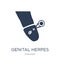 Genital herpes icon. Trendy flat vector Genital herpes icon on w