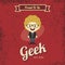 Genius geek retro cartoon