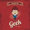 Genius geek retro cartoon