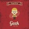 Genius geek retro cartoon