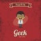 Genius geek retro cartoon