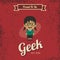 Genius geek retro cartoon