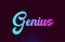 Genius pink word text logo icon design for typography