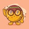 Genius takoyaki food character isolated cartoon in flat style design