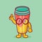 Genius tumbler mascot isolated cartoon in flat style