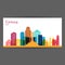 Genoa city architecture silhouette. Colorful skyline. City flat design.