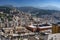 Genoa Cityscape with mountains on background. Italy