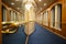 Genoa, Italy â€“ 11 August 2018 : Particular view of a luxurious corridor in a cruise ship