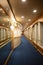 Genoa, Italy â€“ 11 August 2018 : Particular view of a luxurious corridor in a cruise ship
