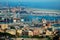 Genoa port docks, view from above, Liguria, Italy