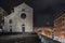 Genoa santo stefano church at night