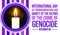 Genocide Prevention day concept backdrop with glowing candle and commoration typography
