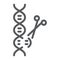 Genome editing line icon, technology and dna, dna editing sign, vector graphics, a linear pattern on a white background