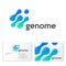 Genome logo. Abstract round shapes like molecules or gene.