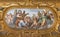 GENOVA, ITALY - MARCH 5, 2023: The fresco of angels choir with the music instrumenst in the church Chiesa del Gesu