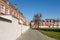 Gent, Belgium - April 1, 2020: Houses in the small beguinage Ter Hoyen. Unesco Listed.